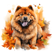 Jesienny kubek z psem – Chow Chow