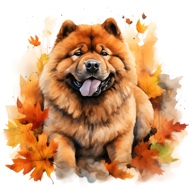 Jesienny kubek z psem – Chow Chow