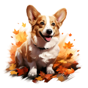 Jesienny kubek z psem – Corgi