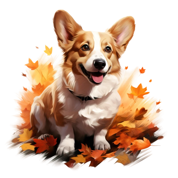 Jesienny kubek z psem – Corgi