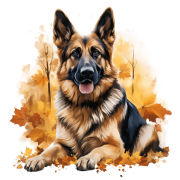 Jesienny kubek z psem – German Shepherd