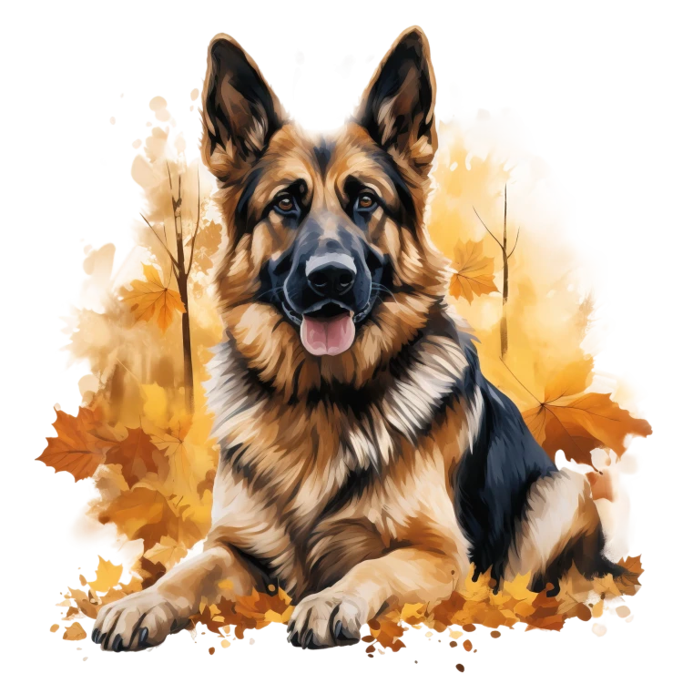 Jesienny kubek z psem – German Shepherd