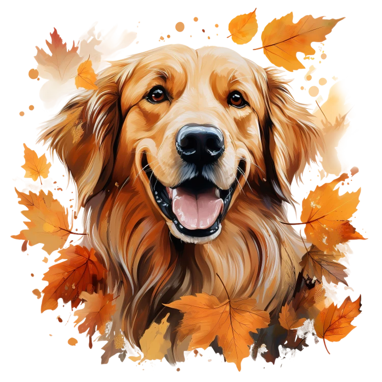 Jesienny kubek z psem – Golden Retriever