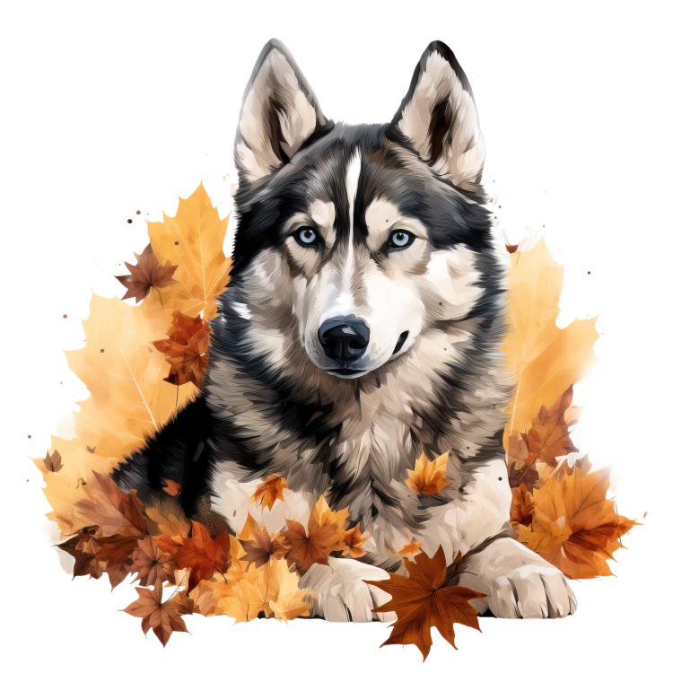 Jesienny kubek z psem – Husky