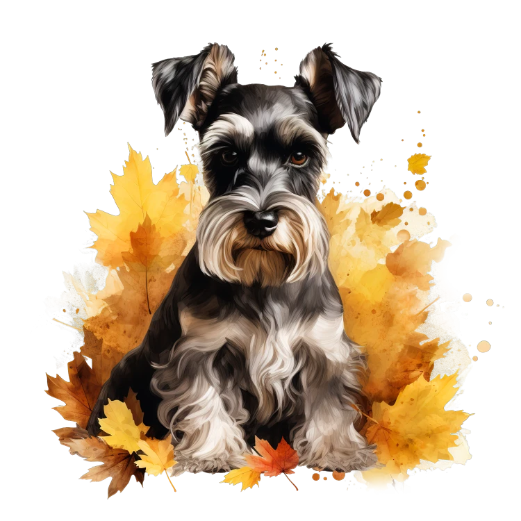 Jesienny kubek z psem – Miniature Schnauzer