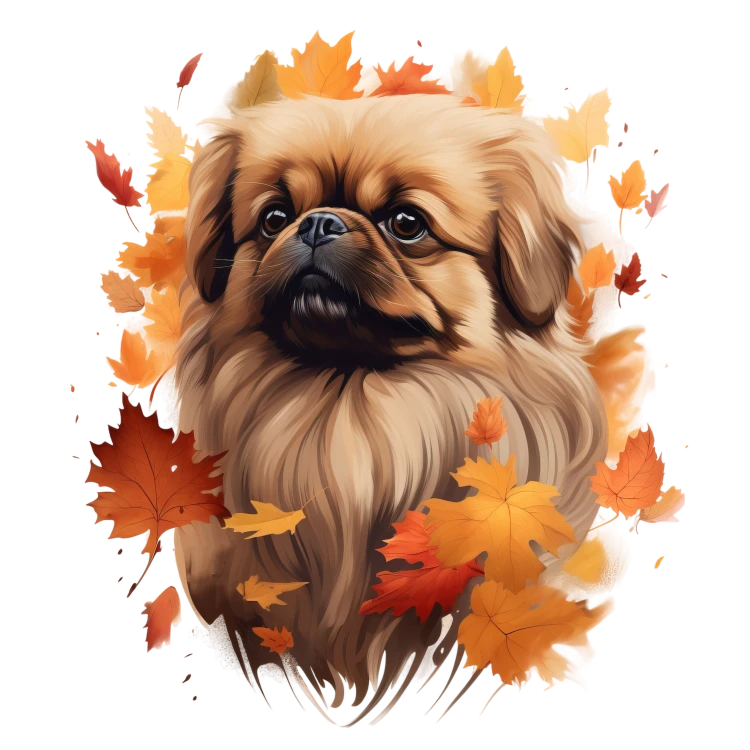 Jesienny kubek z psem – Pekingese