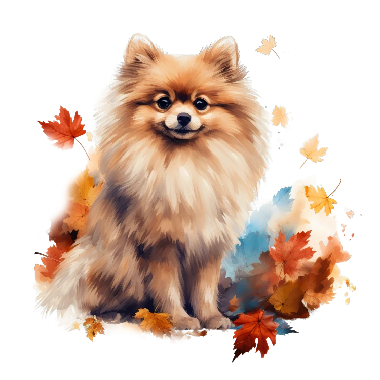 Jesienny kubek z psem – Pomeranian