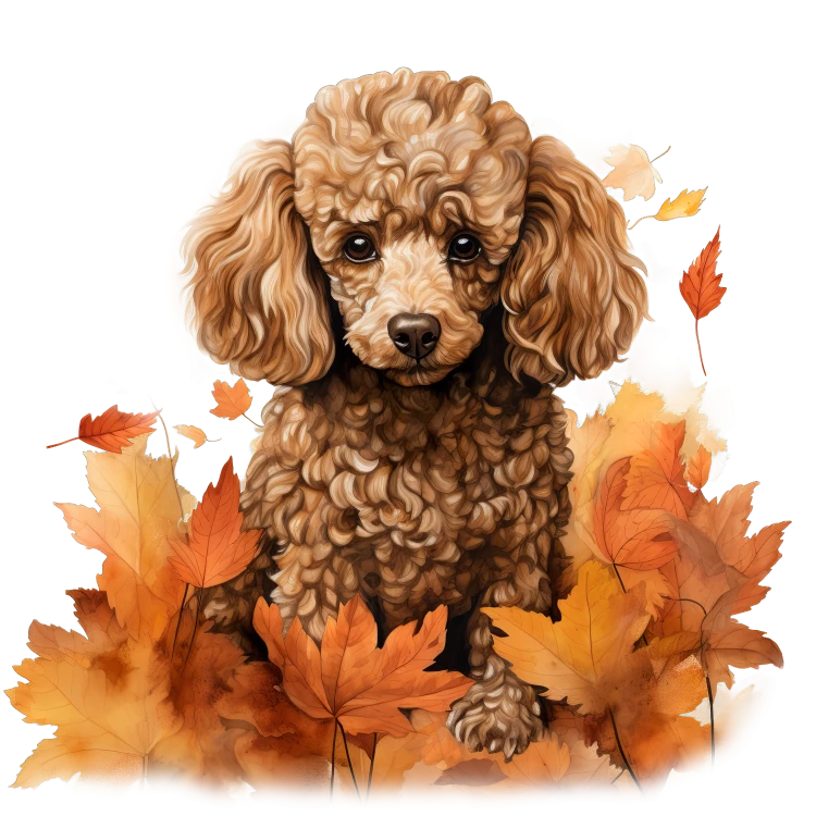 Jesienny kubek z psem – Poodle