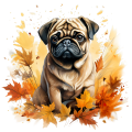 Jesienny kubek z psem – Pug