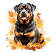 Jesienny kubek z psem – Rottweiler