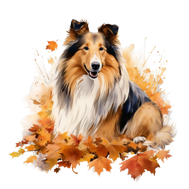 Jesienny kubek z psem – Rough Collie
