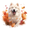 Jesienny kubek z psem – Samoyed