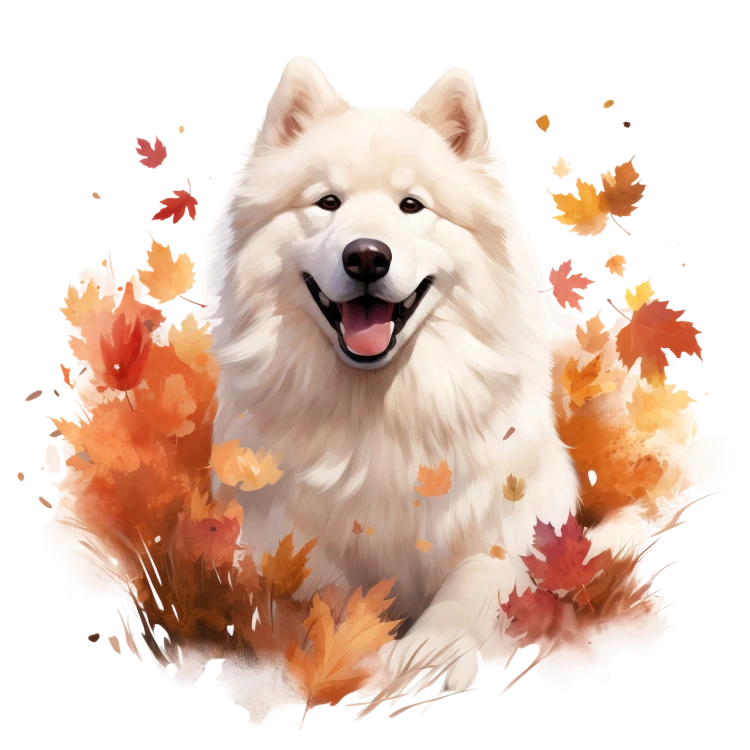 Jesienny kubek z psem – Samoyed
