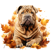 Jesienny kubek z psem – Shar Pei