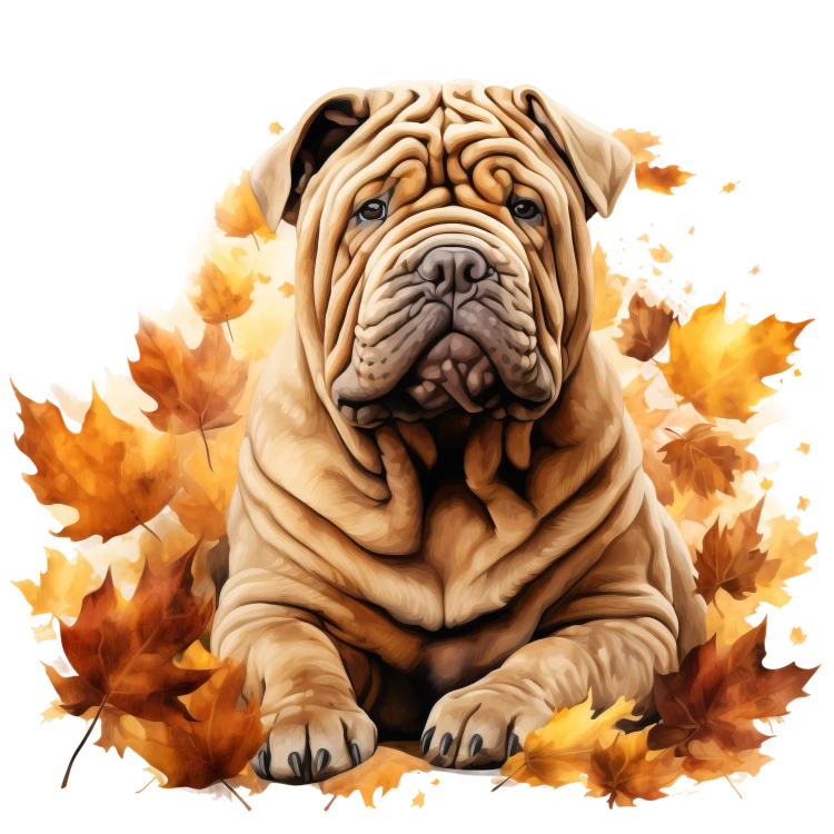 Jesienny kubek z psem – Shar Pei