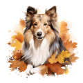 Jesienny kubek z psem – Shetland Sheepdog