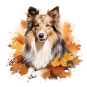 Jesienny kubek z psem – Shetland Sheepdog