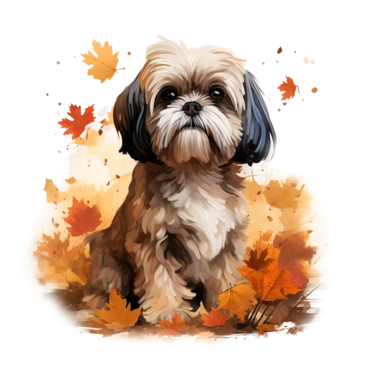 Jesienny kubek z psem – Shih Tzu