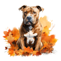 Jesienny kubek z psem – Staffordshire Terrier