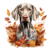 Jesienny kubek z psem – Weimaraner
