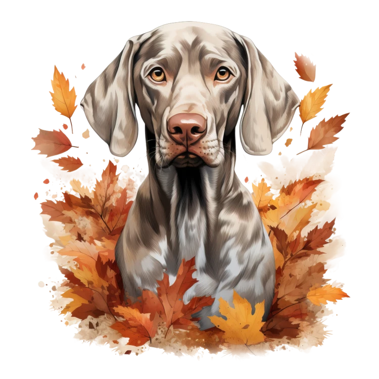 Jesienny kubek z psem – Weimaraner