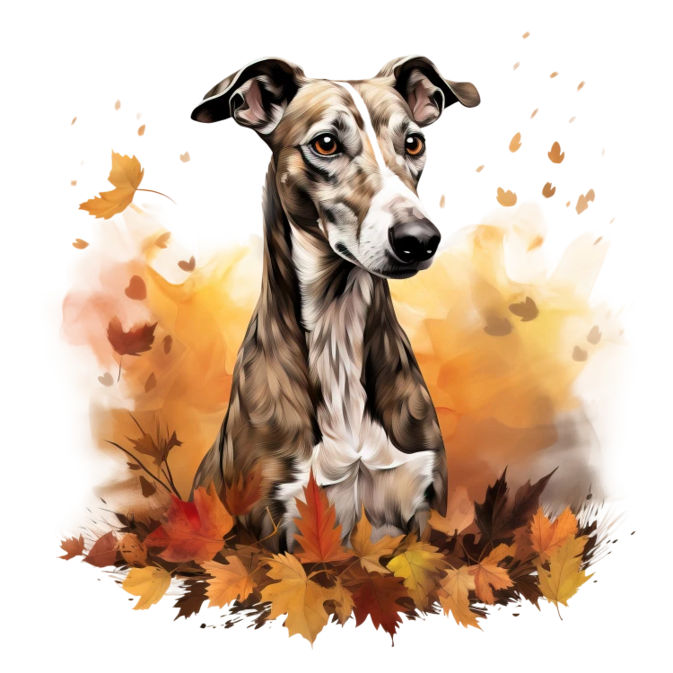 Jesienny kubek z psem – Whippet