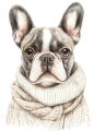 Pies w sweterku – French Bulldog.