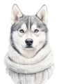 Pies w sweterku – Siberian Husky