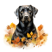 Jesienny kubek z psem – Labrador Retriever czarny
