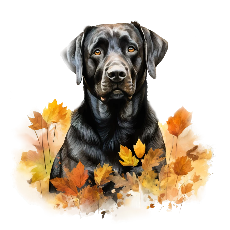 Jesienny kubek z psem – Labrador Retriever czarny