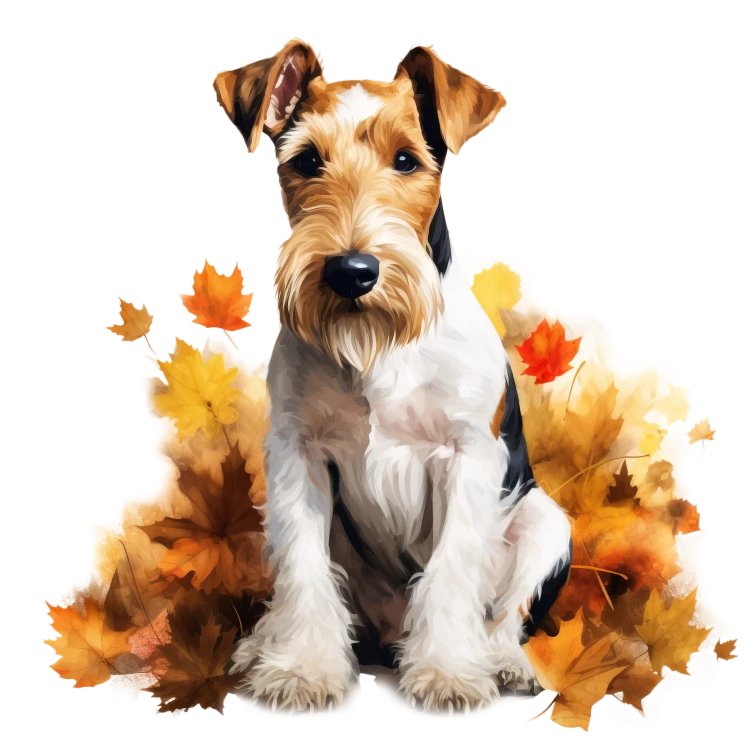 Jesienny kubek z psem – Wire Fox Terrier