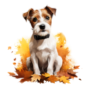 Jesienny kubek z psem – Russell Terrier