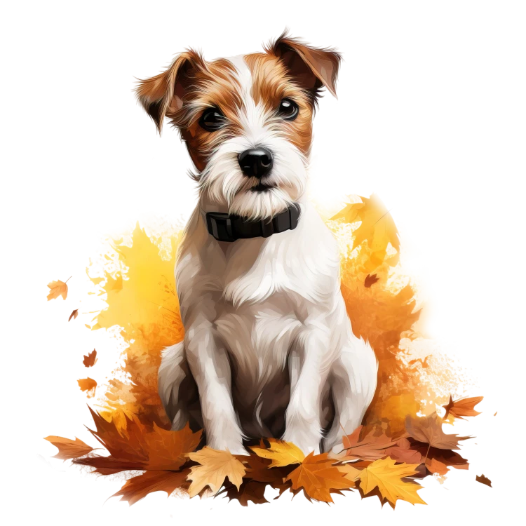 Jesienny kubek z psem – Russell Terrier