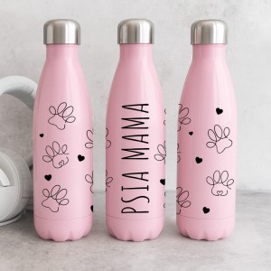 Butelka termiczna - psia mama - różowa - 500 ml