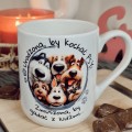 Kubek 330 ml z napisem „Urodzona, by kochać psy” – prezent dla miłośniczki psów