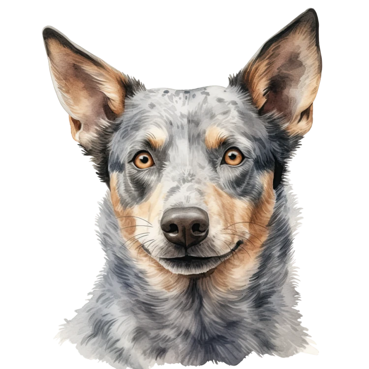 Akwarelowy pies Australian Cattle Dog
