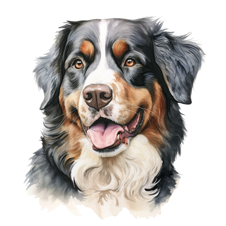 Akwarelowy pies Bernese Mountain