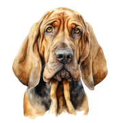 Akwarelowy pies Bloodhound