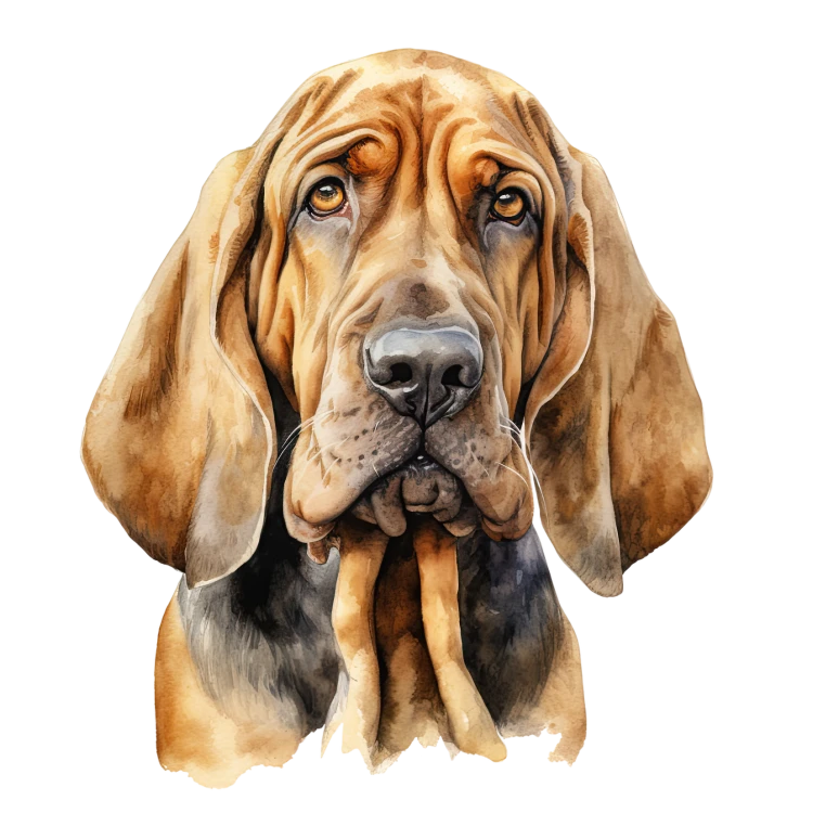 Akwarelowy pies Bloodhound