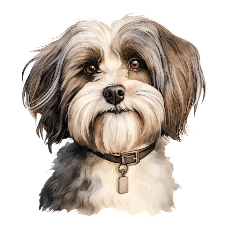 Akwarelowy pies Havanese