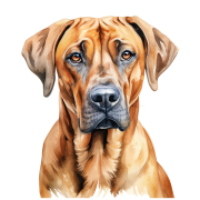 Akwarelowy pies Rhodesian Ridgeback