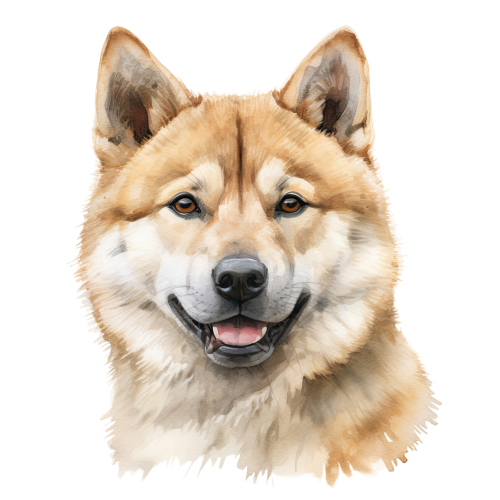 Akwarelowy pies Akita Inu