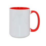 Czerwony kubek ceramiczny 450 ml – baza do personalizacji portretem pupila