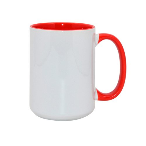 Czerwony kubek ceramiczny 450 ml – baza do personalizacji portretem pupila