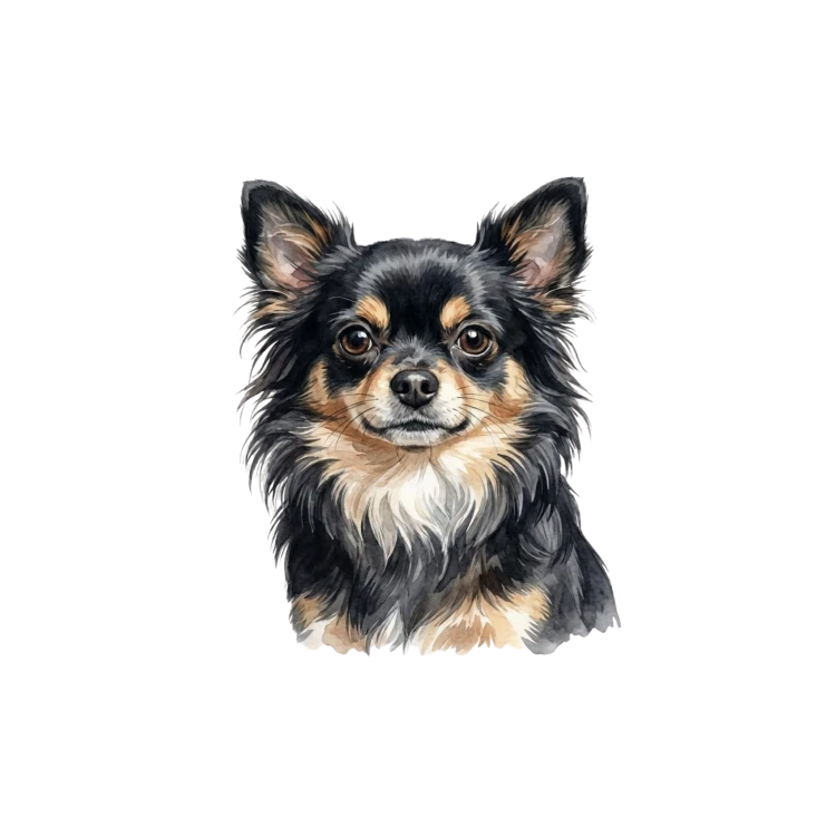 Grafika chihuahua długo włosa