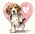 piesek na serduszku beagle