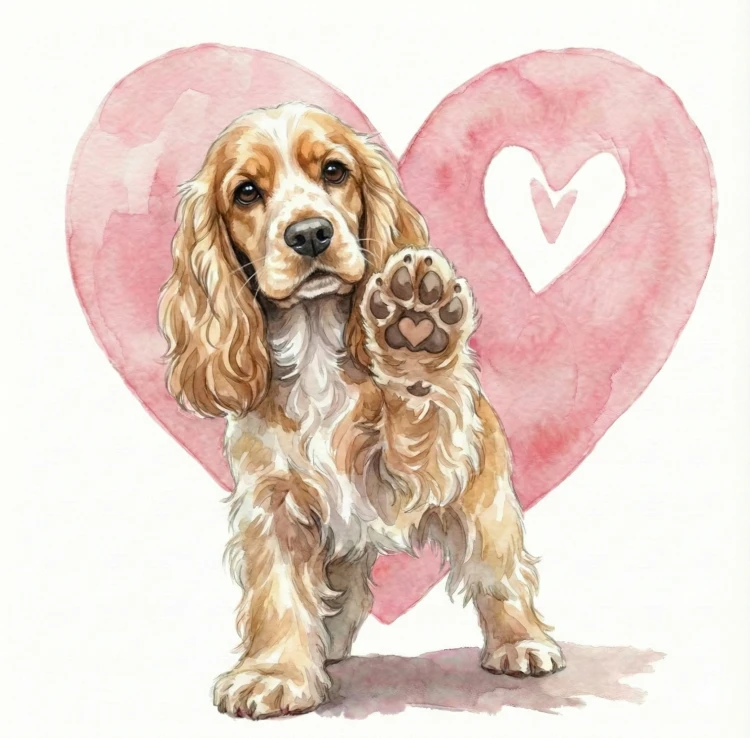 piesek na serduszku cocker spaniel