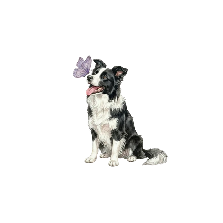Piesek z motylkiem - border collie
