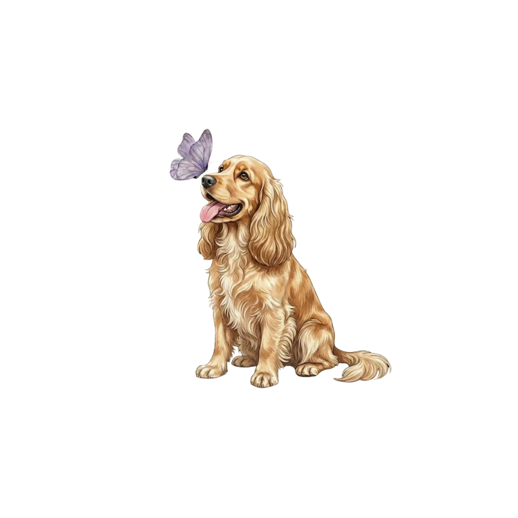 Piesek z motylkiem - cocker spaniel