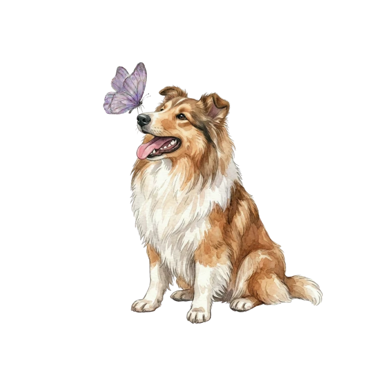 Piesek z motylkiem - collie